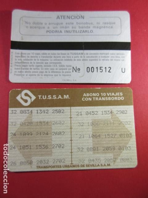 Colecionismos Bilhetes de Transporte: ref: SEVILLATARMAG01 - COLECCION TARJETA MAGNETICA SEVILLA - CARTON - LETRA SERIE DCH - LEE INTERIOR