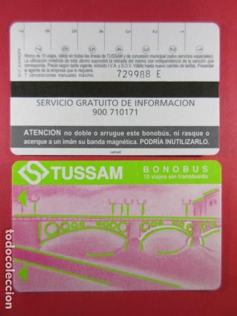 Colecionismos Bilhetes de Transporte: ref: SEVILLATARMAG01 - COLECCION TARJETA MAGNETICA SEVILLA - CARTON - CALMELL MINUSCUL- LEE INTERIOR