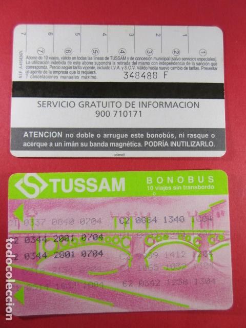 Colecionismos Bilhetes de Transporte: ref: SEVILLATARMAG01 - COLECCION TARJETA MAGNETICA SEVILLA - CARTON - CALMELL MINUSCUL- LEE INTERIOR