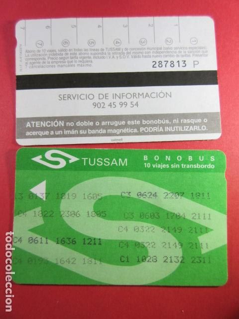 Colecionismos Bilhetes de Transporte: ref: SEVILLATARMAG01 - COLECCION TARJETA MAGNETICA SEVILLA - CARTON - CALMELL MINUSCUL- LEE INTERIOR