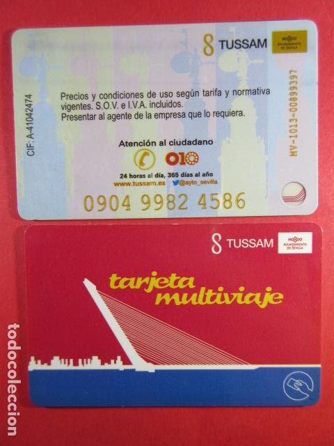 Colecionismos Bilhetes de Transporte: ref: SEVILLATARMAG01 - COLECCION TARJETA MAGNETICA SEVILLA - PLASTICO - MULTIVIAJE MOD1 LEE INTERIOR