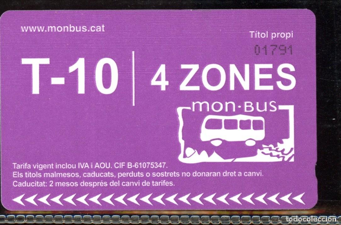 Colecionismos Bilhetes de Transporte: TARJETA DE TRANSPORTE DE MONBUS //C4- B2