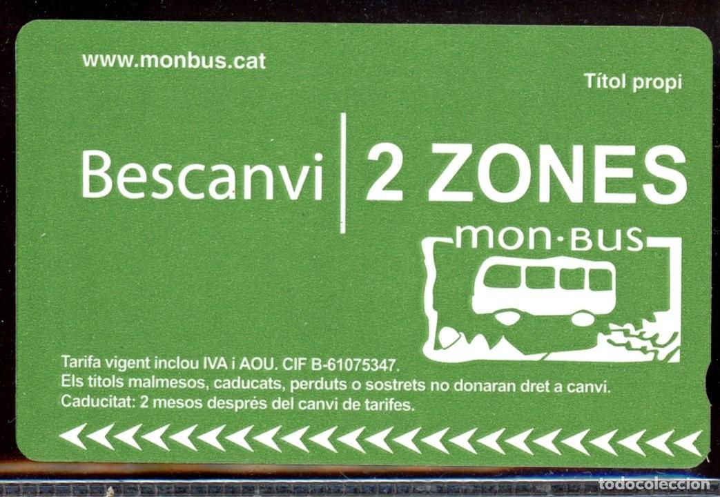 Colecionismos Bilhetes de Transporte: TARJETA DE TRANSPORTE DE MONBUS //C4- B2