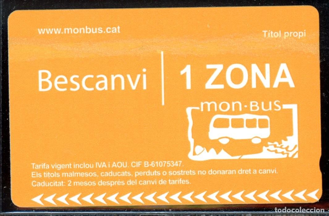 Colecionismos Bilhetes de Transporte: TARJETA DE TRANSPORTE DE MONBUS //C4- B2