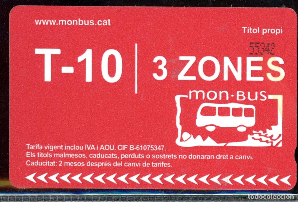 Colecionismos Bilhetes de Transporte: TARJETA DE TRANSPORTE DE MONBUS //C4- B2