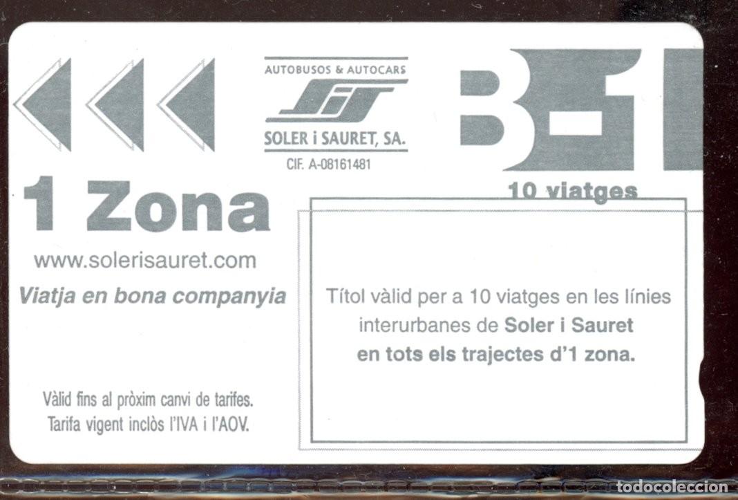 Colecionismos Bilhetes de Transporte: TARJETA DE TRANSPORTE DE SOLER I SAURET //C4- B2