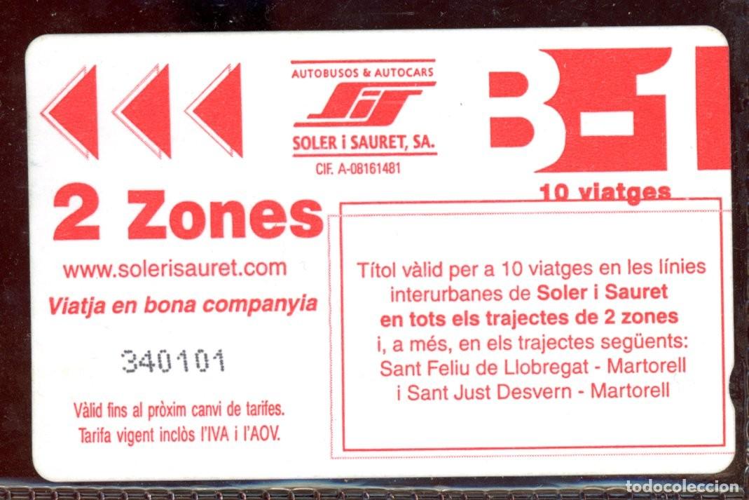 Colecionismos Bilhetes de Transporte: TARJETA DE TRANSPORTE DE SOLER I SAURET //C4- B2