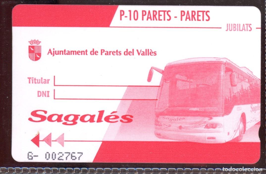 Colecionismos Bilhetes de Transporte: TARJETA DE TRANSPORTE DE PAREST DEL VALLES // C4- B2