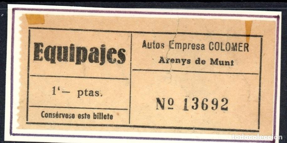 Colecionismos Bilhetes de Transporte: BILLETE BUS DE EMPRESA COLOMER / ARENYS DE MUNT - ARENYS DE MAR // 6LG-13