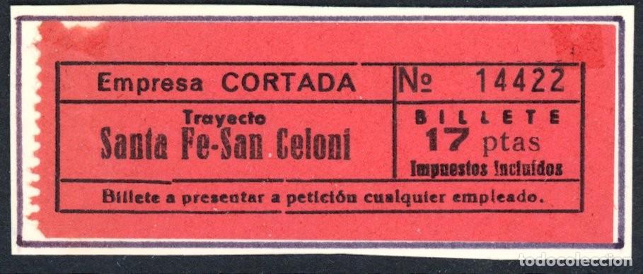 Colecionismos Bilhetes de Transporte: BILLETE BUS DE EMPRESA CORTADA / SANTA FE - SANT CELONI // 6LG-13