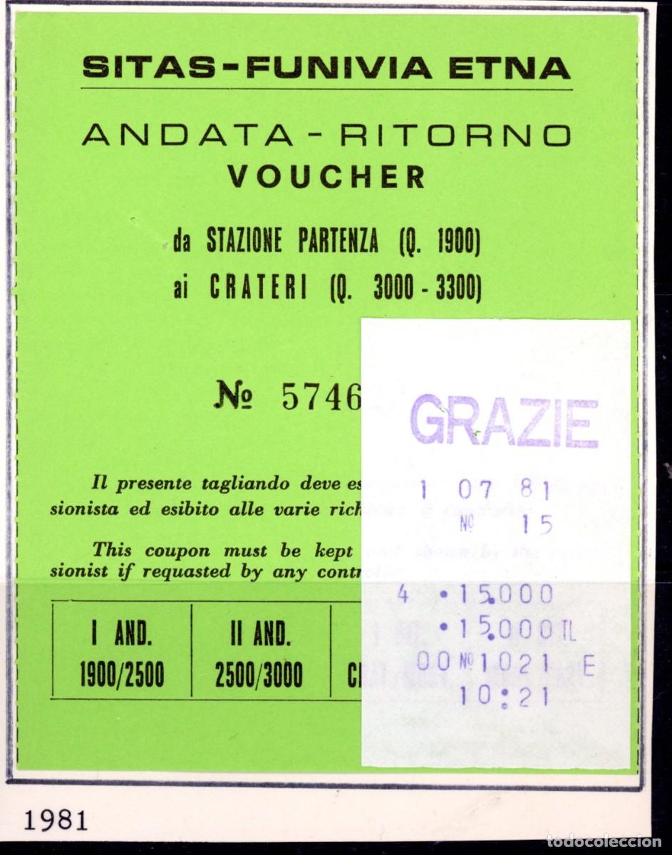 Colecionismos Bilhetes de Transporte: BILLETE FUNICULAR AL VOLCAN ETNA / ITALIA / 1981 // 13LG-3