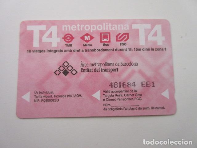 Sammeln von Fahrkarten: ref: TARMAGROSA - 1 TARJETA T-4 VER SERIES DIFERENTE - COLECCI&Oacute;N MAGNETICA BARCELONA - LEER INTERIOR
