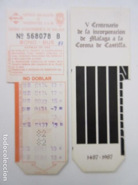 Sammeln von Fahrkarten: REF: TRESMALAGA - TARJETA RESISTIVA MALAGA - BONO BUS BONOBUSES - V CENTENARIO CORONA CASTILLA INCOR