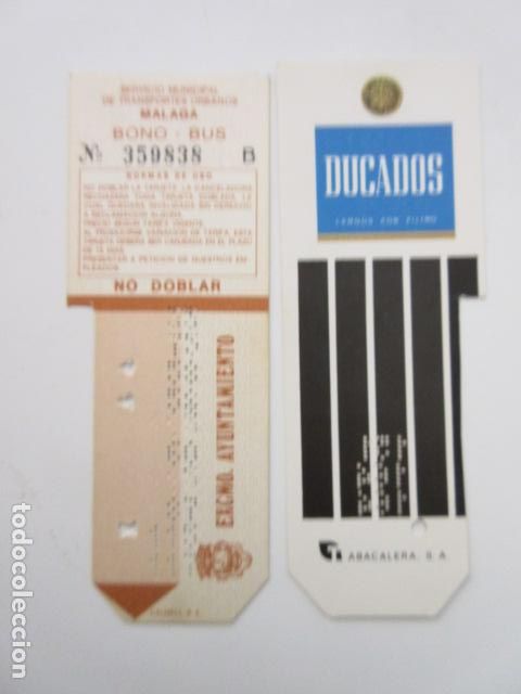 Colecionismos Bilhetes de Transporte: REF: TRESMALAGA - TARJETA RESISTIVA MALAGA - BONO BUS BONOBUSES - PUBLICIDAD TABACO DUCADOS