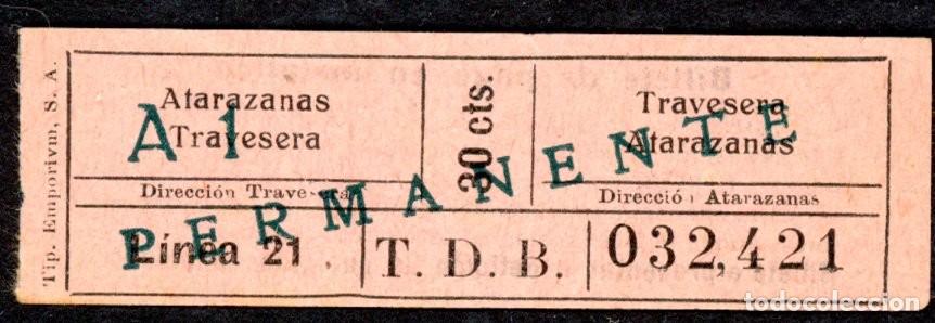 Colecionismos Bilhetes de Transporte: TRANVIAS DE BARCELONA // 2-36