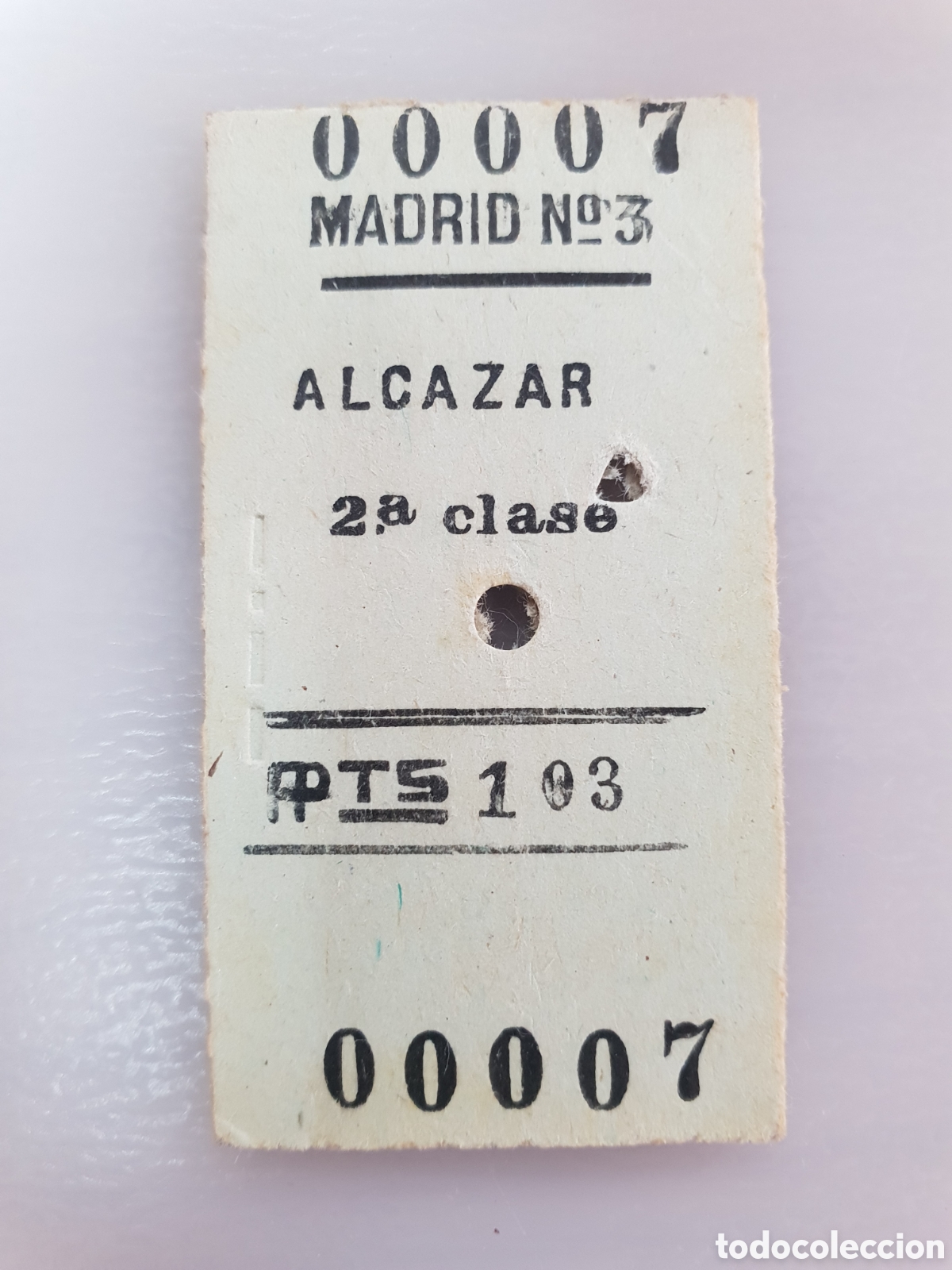 Sammeln von Fahrkarten: ■ BILLETE TREN .2&deg; CLASE. MADRID - ALCAZAR