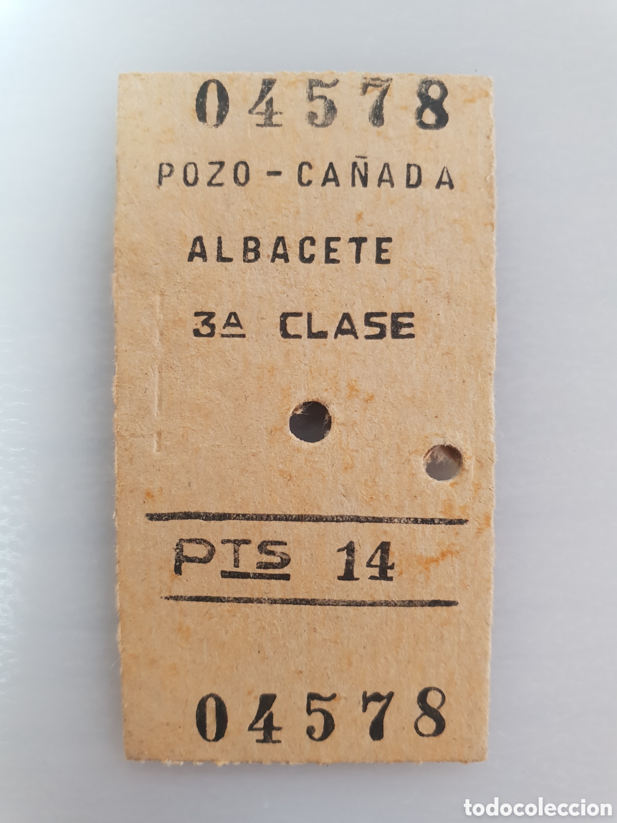 Sammeln von Fahrkarten: ■ BILLETE TREN .3&deg; CLASE. POZO CA&Ntilde;ADA - ALBACETE