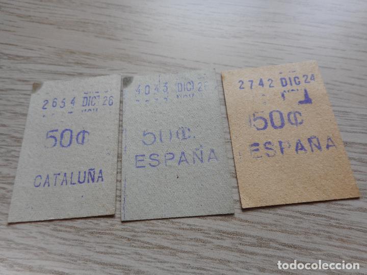 Collectionnisme Billets de transport: TRES ANTIGUOS BILLETES F.C METROPOLITANO TRANSVERSAL BARCELONA
