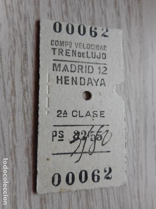 Sammeln von Fahrkarten: ANTIGUO BILLETE TREN DE LUJO MADRID - HENDAYA 1955