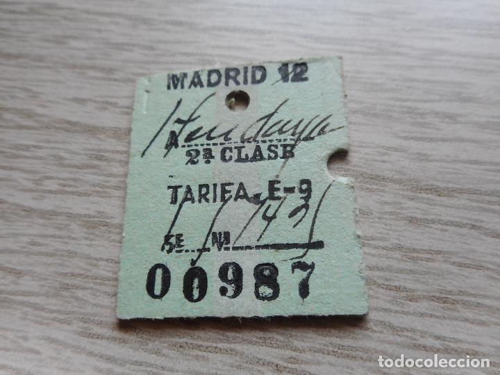 Sammeln von Fahrkarten: ANTIGUO BILLETE FERROCARRIL MADRID - HENDAYA 1955?