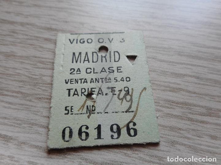 Sammeln von Fahrkarten: ANTIGUO BILLETE FERROCARRIL VIGO - MADRID 1952?