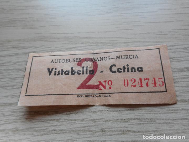 Sammeln von Fahrkarten: ANTIGUO BILLETE AUTOBUSES URBANOS MURCIA. VISTABELLA - CETINA