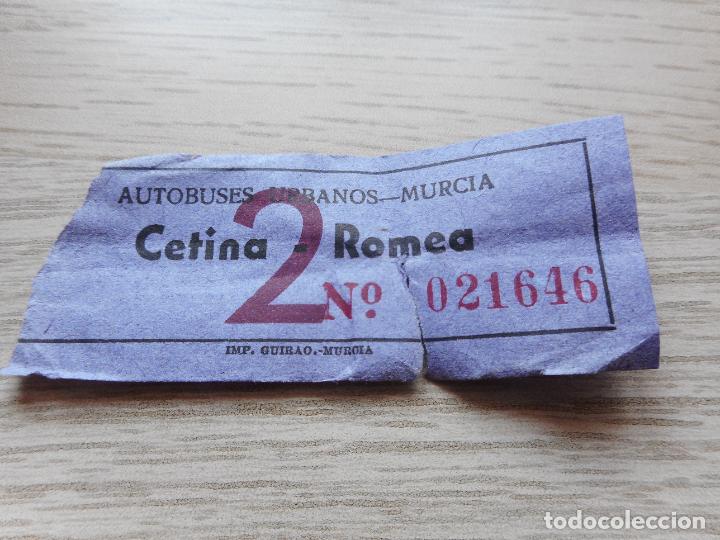Sammeln von Fahrkarten: ANTIGUO BILLETE AUTOBUSES URBANOS MURCIA. CETINA - ROMEA