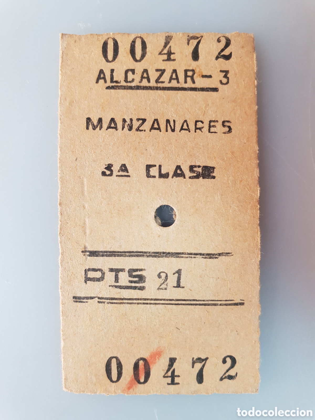 Colecionismos Bilhetes de Transporte: ■ BILLETE TREN .3&deg; CLASE. ALCAZAR - MANZANARES