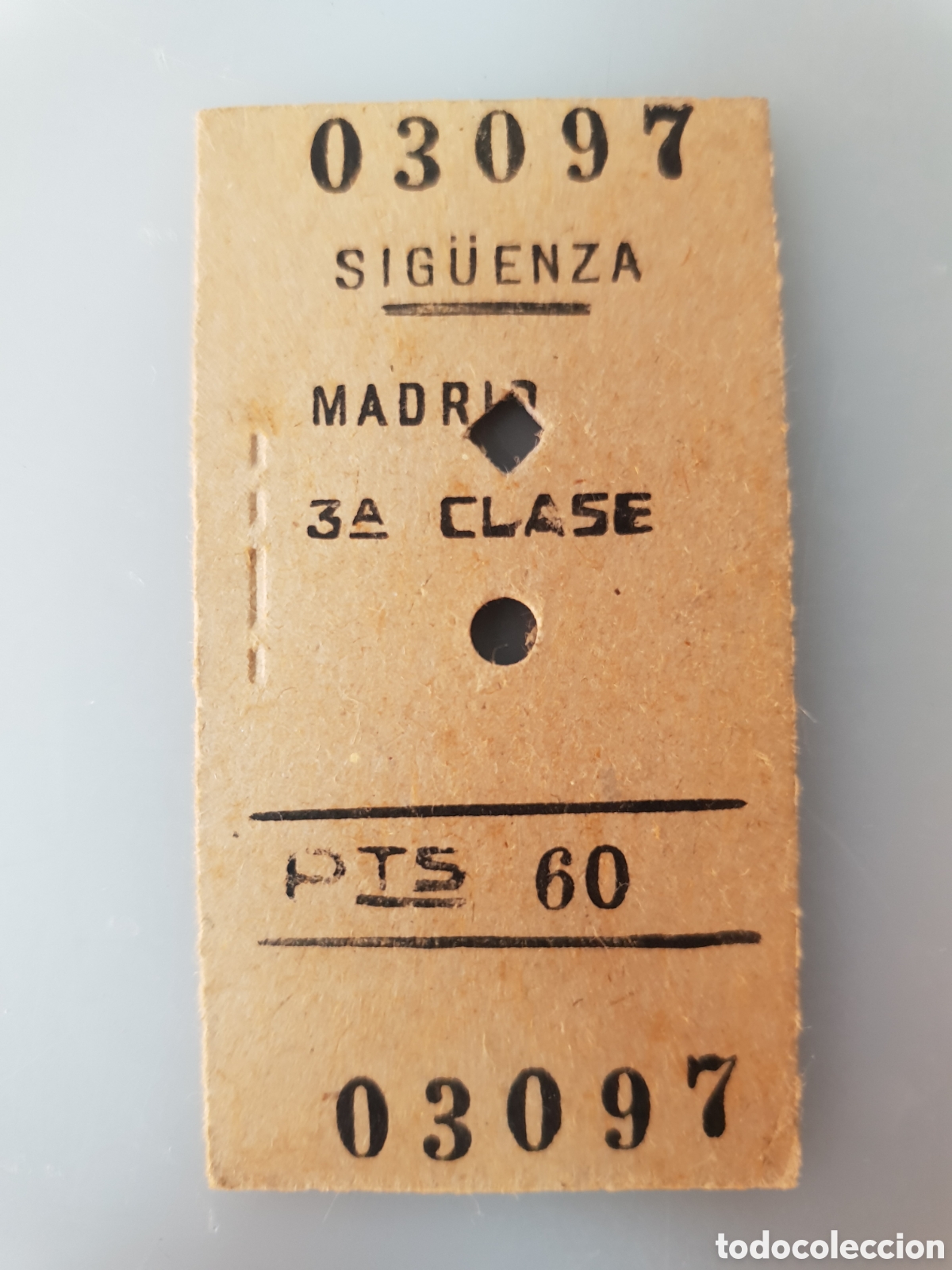 Colecionismos Bilhetes de Transporte: ■ BILLETE TREN .3&deg; CLASE. SIGLENZA - MADRID