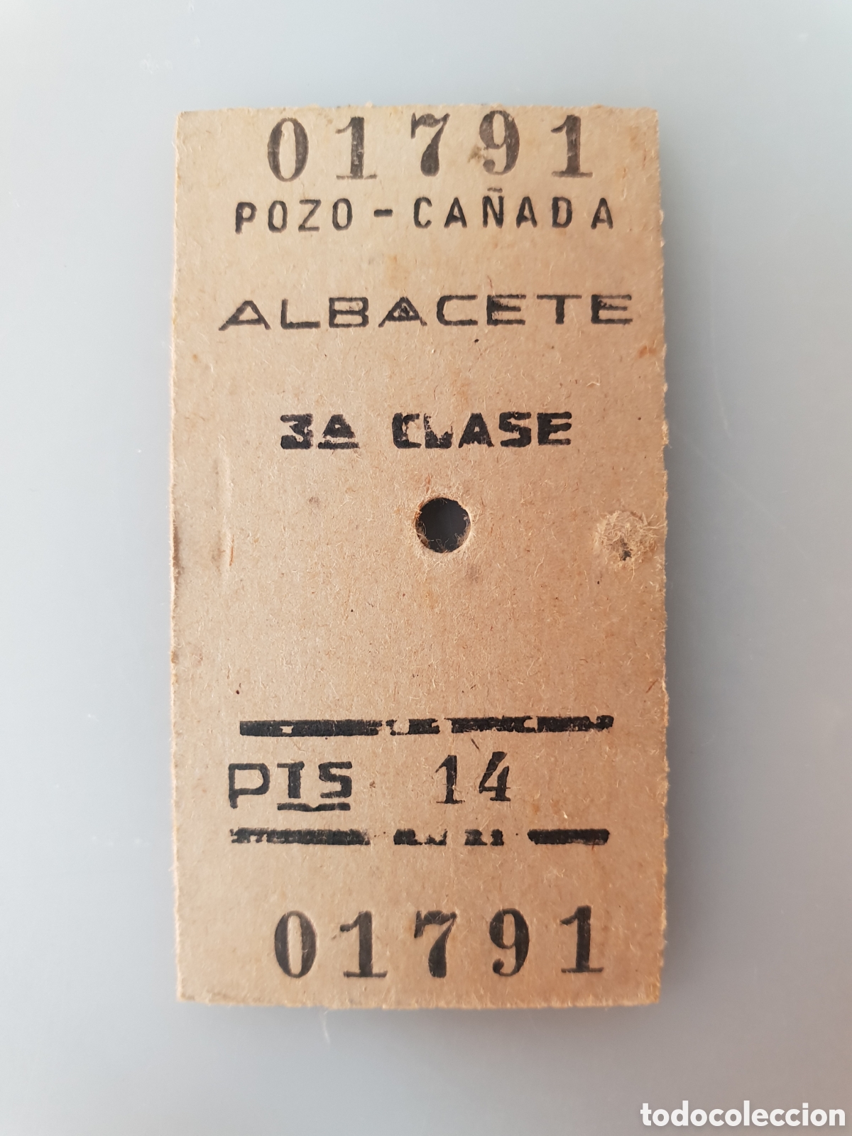 Colecionismos Bilhetes de Transporte: ■ BILLETE TREN .3&deg; CLASE. POZO CA&Ntilde;ADA - ALBACETE
