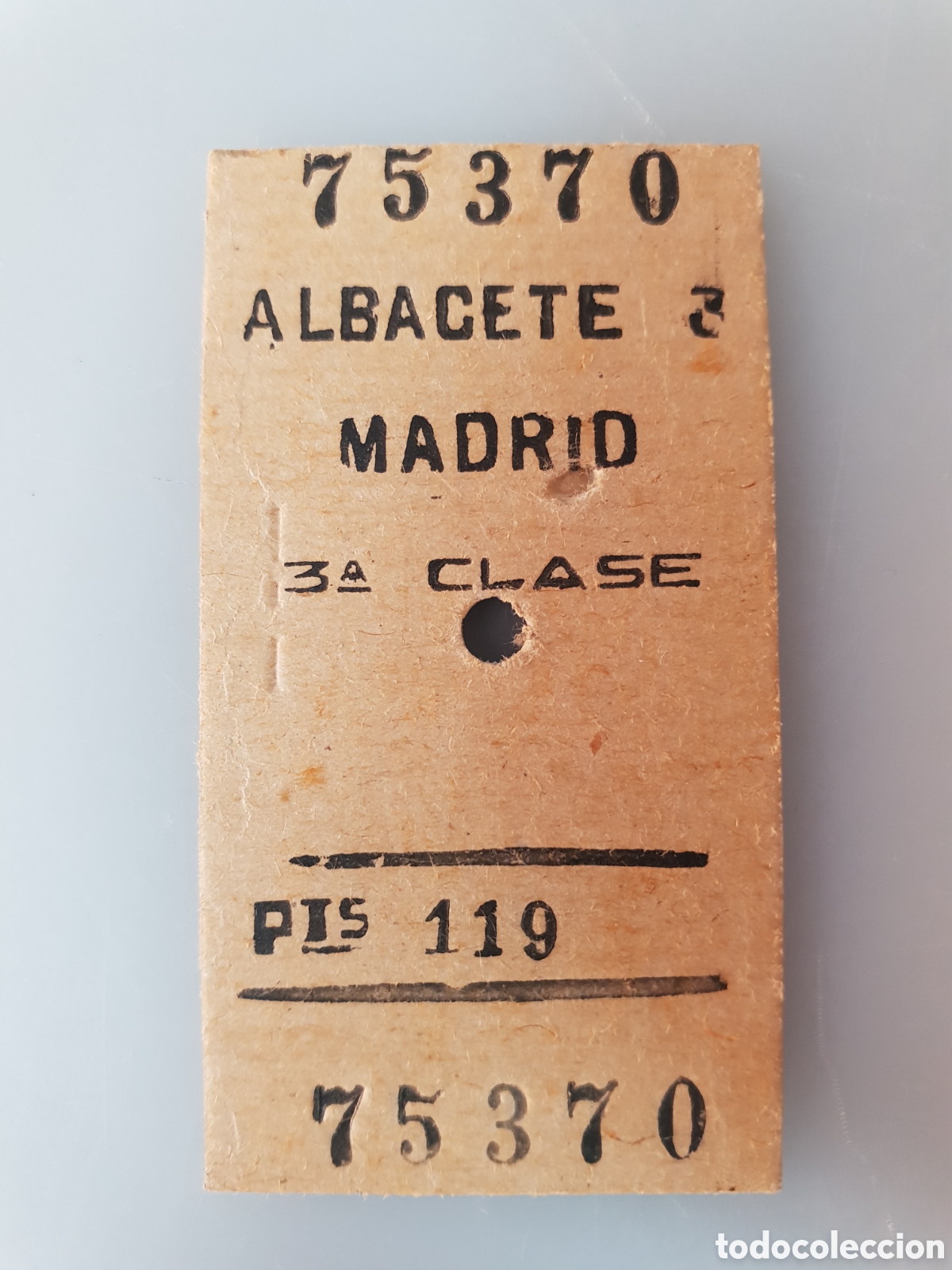 Colecionismos Bilhetes de Transporte: ■ BILLETE TREN .3&deg; CLASE. ALBAVETE - MADRID