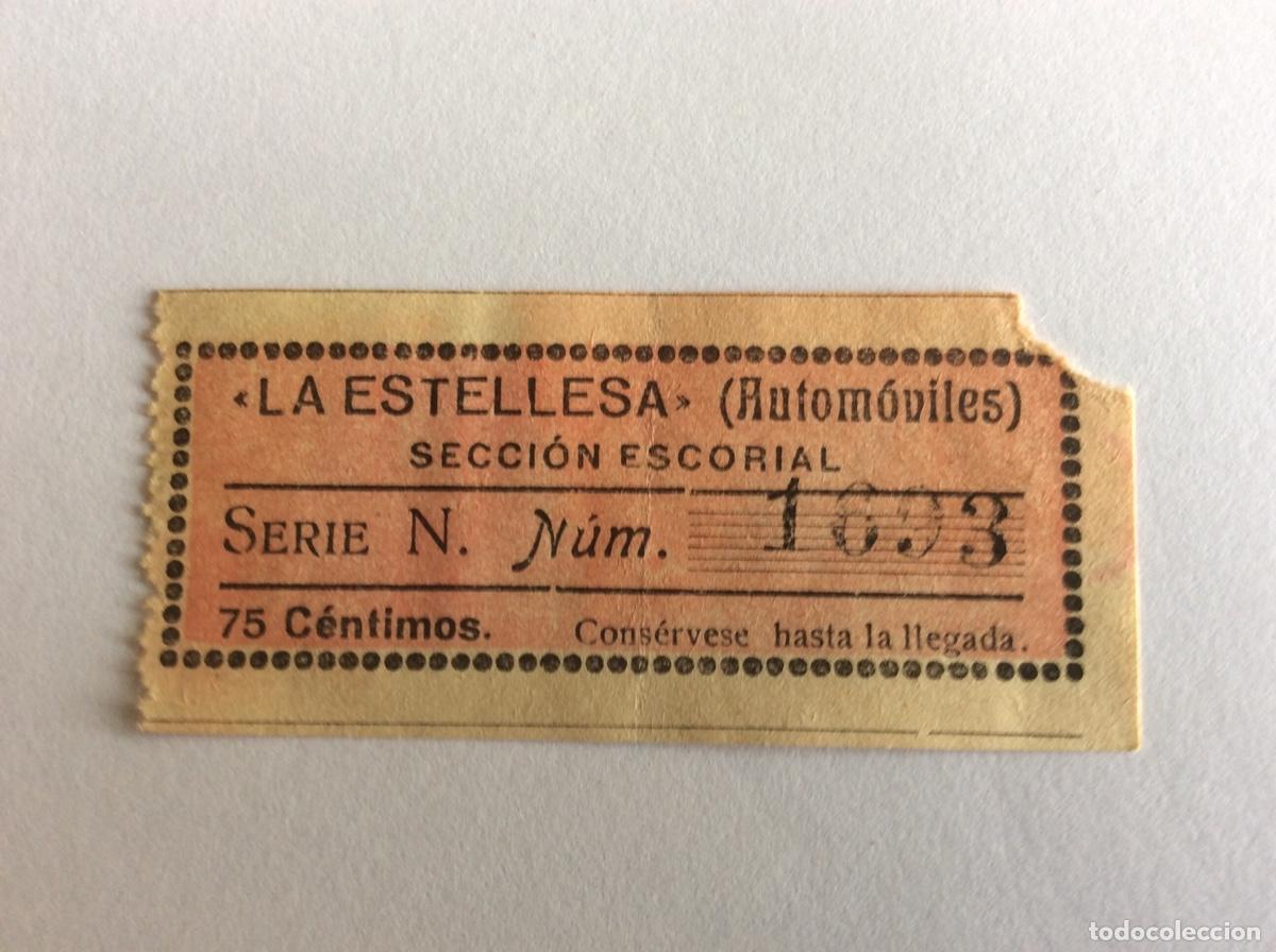 Colecionismos Bilhetes de Transporte: BILLETE AUTOB&Uacute;S SERIE N 75 C&Eacute;NTIMOS SECCI&Oacute;N ESCORIAL AUTOM&Oacute;VILES LA ESTELLESA ESTELLA NAVARRA