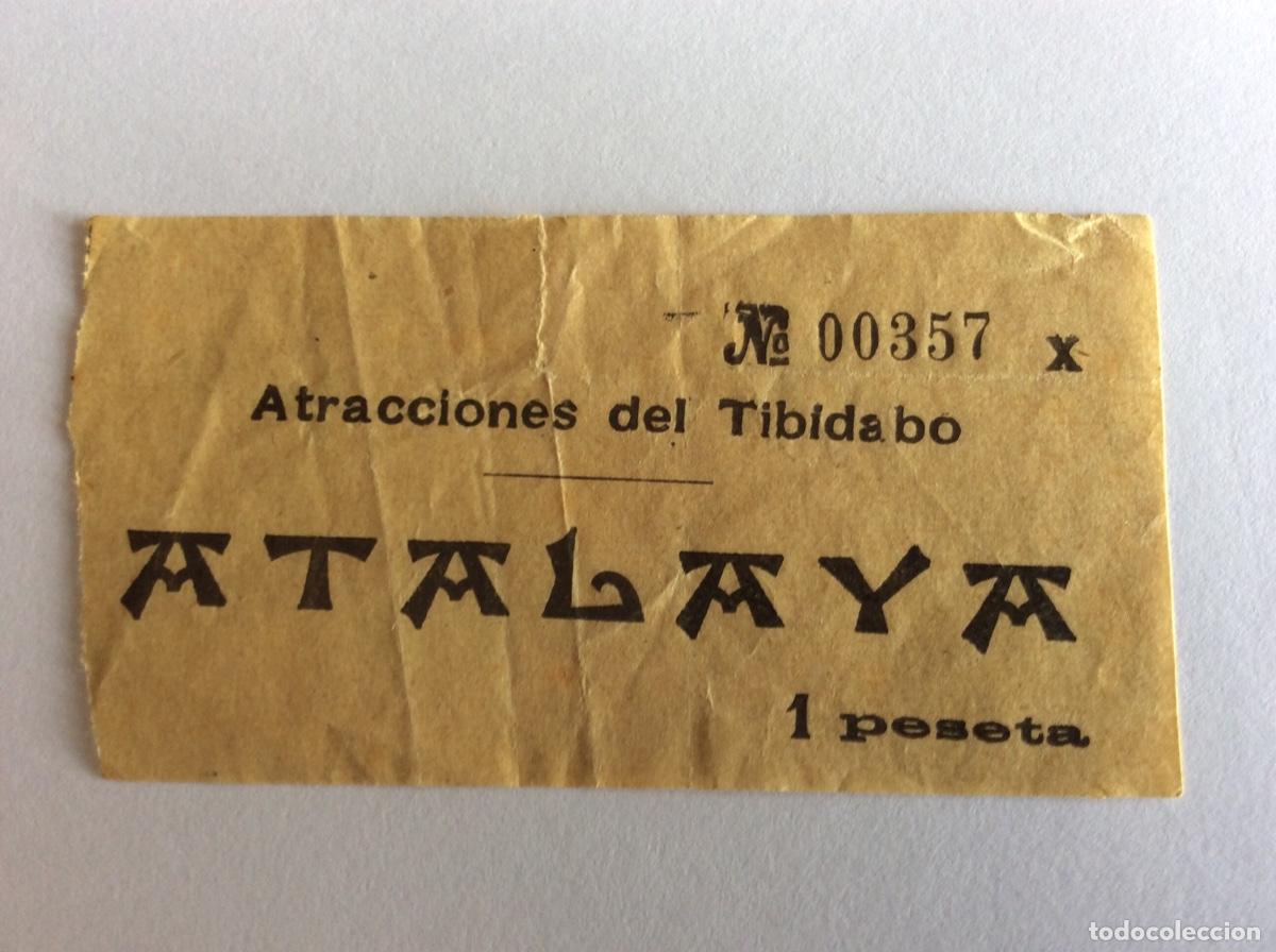 Colecionismos Bilhetes de Transporte: BILLETE 1 PESETA ATRACCIONES DEL TIBIDABO ATALAYA BARCELONA
