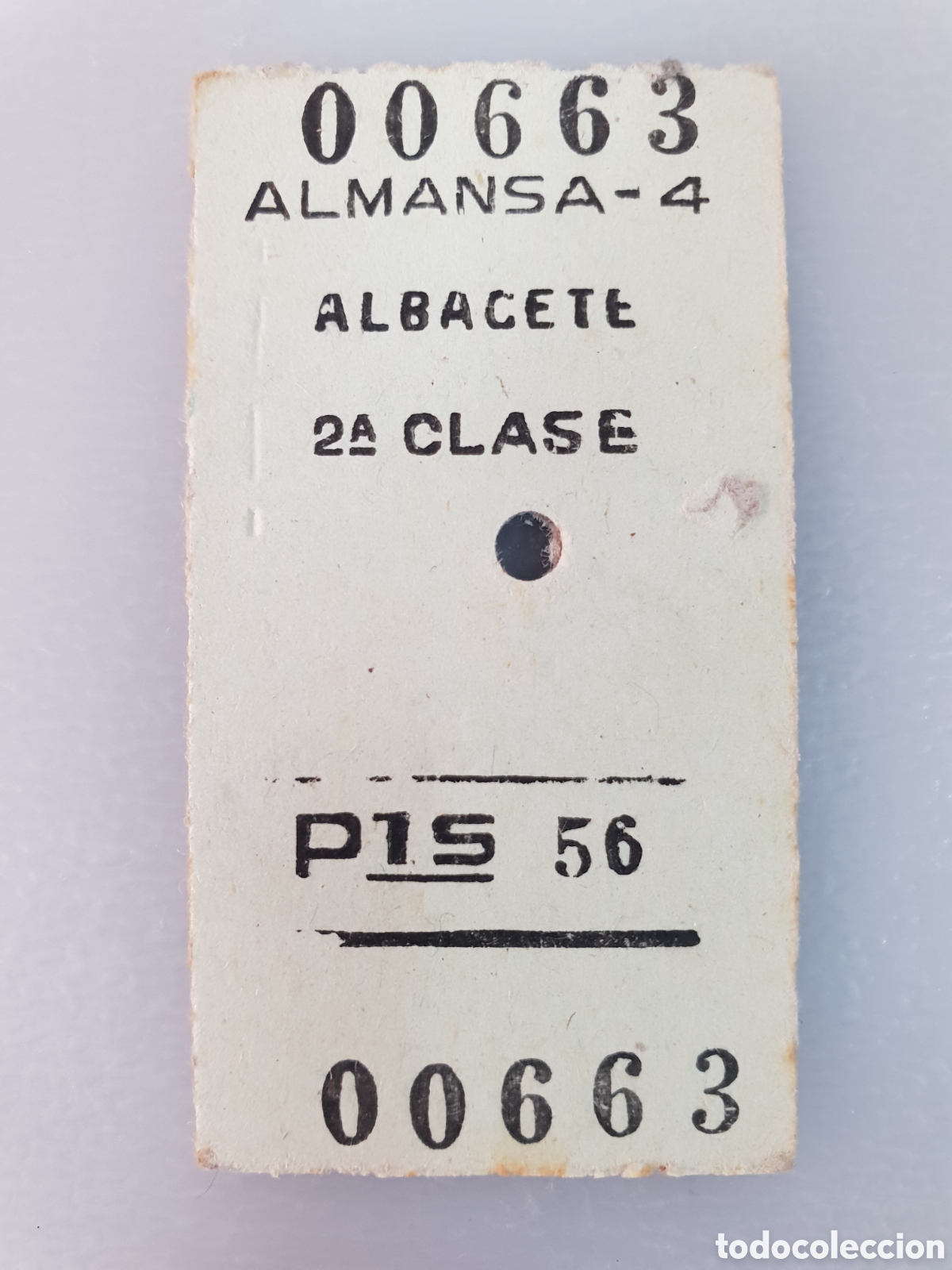 Colecionismos Bilhetes de Transporte: BILLETE TREN .2&deg; CLASE. ALMANSA - ALBACETE