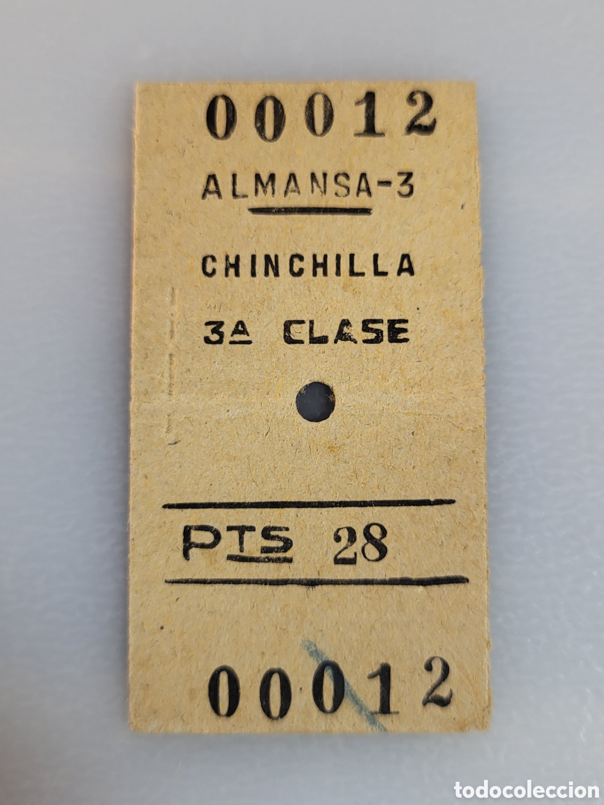 Colecionismos Bilhetes de Transporte: ■ BILLETE TREN .3&deg; CLASE. ALMANSA 3 - CHINCHILLA