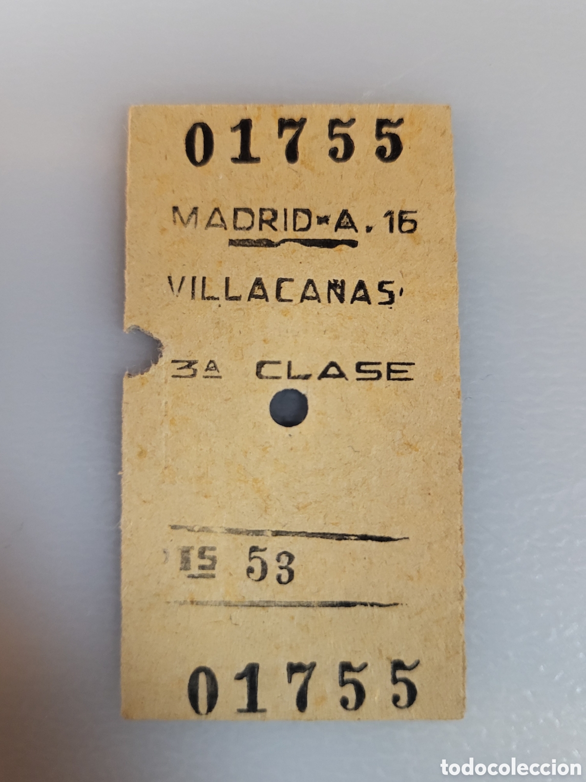 Sammeln von Fahrkarten: ■ BILLETE TREN .3&deg; CLASE. MADRID A 16 - VILLACANAS