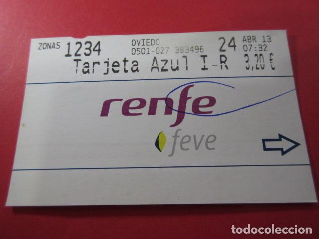 Colecionismos Bilhetes de Transporte: REF: TAR_RENFE_FEVE01 - TARJERA RENFE FEVE CERCANIAS - ASTURIAS - TARJETA AZUL I-R - OVIEDO