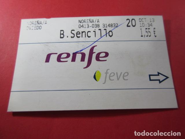 Colecionismos Bilhetes de Transporte: REF: TAR_RENFE_FEVE01 - TARJERA RENFE FEVE CERCANIAS - ASTURIAS - SENCILLO - NORE&Ntilde;A / A