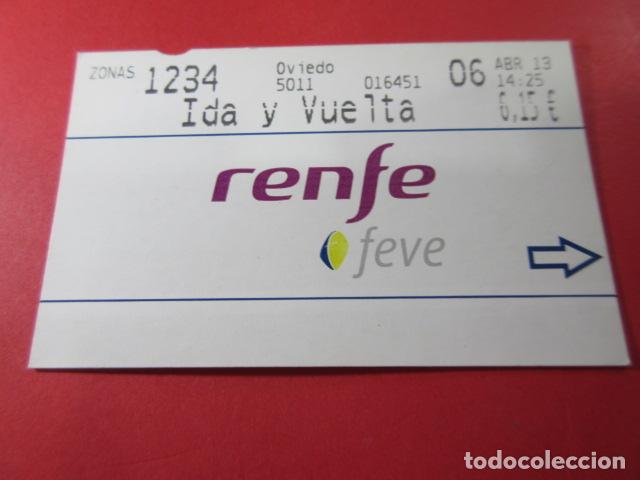 Colecionismos Bilhetes de Transporte: REF: TAR_RENFE_FEVE01 - TARJERA RENFE FEVE CERCANIAS - ASTURIAS - IDA VUELTA - OVIEDO