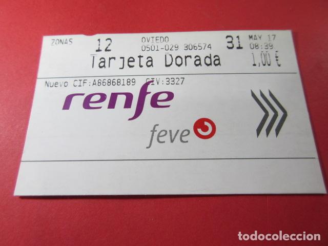 Collezionismo Biglietti di trasporto: REF: TAR_RENFE_FEVE01 - TARJERA RENFE FEVE CERCANIAS - ASTURIAS - TARJETA DORADA - OVIEDO