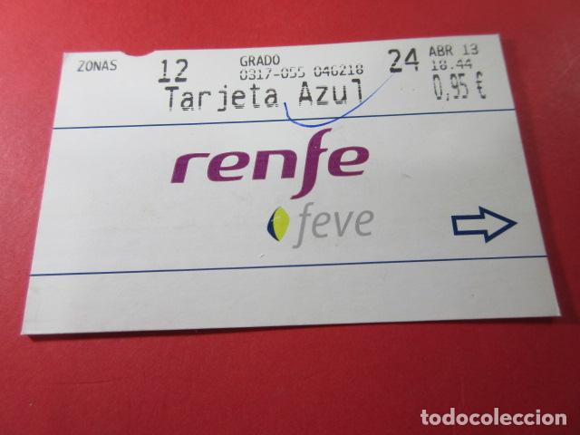 Colecionismos Bilhetes de Transporte: REF: TAR_RENFE_FEVE01 - TARJERA RENFE FEVE CERCANIAS - ASTURIAS - TARJETA AZUL - GRADO