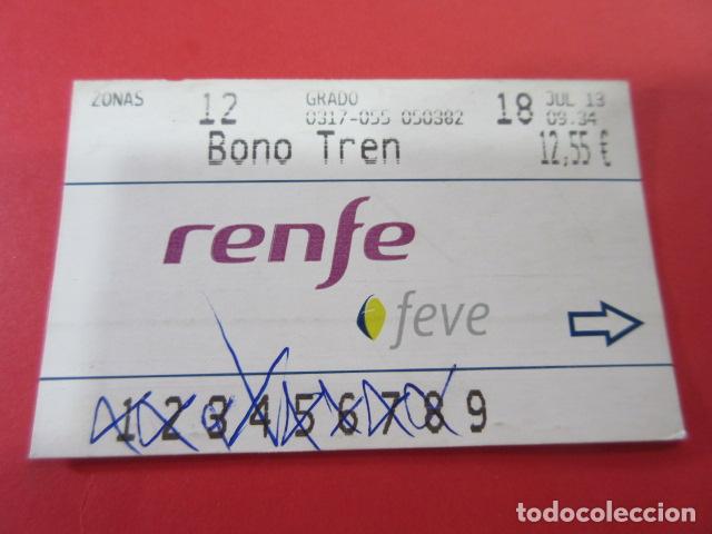 Collectionnisme Billets de transport: REF: TAR_RENFE_FEVE01 - TARJERA RENFE FEVE CERCANIAS - ASTURIAS - BONO TREN - GRADO