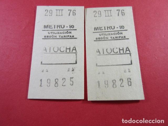 Collectables Transport Tickets: METRO DE MADRID - REF: REFMM01 - ATOCHA 95 - CURIOSO DOS BILLETE NUMEROS CONSECUTIVOS