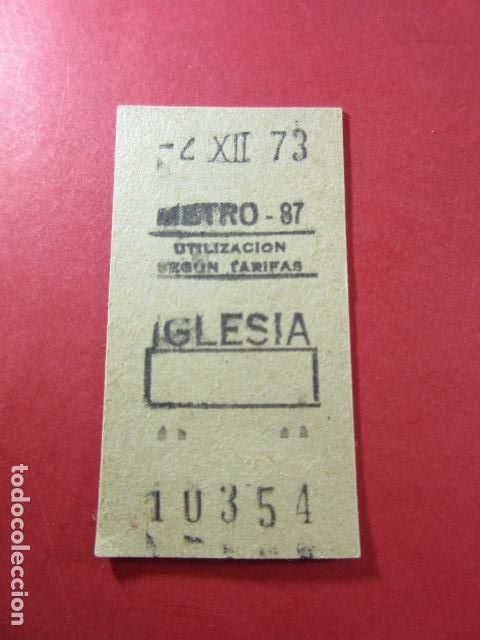 Collectables Transport Tickets: METRO DE MADRID - REF: REFMM01 - ESTACION IGLESIA 87