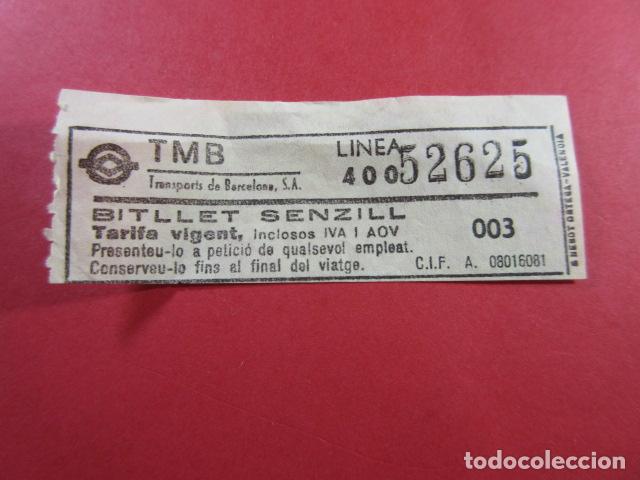 Colecionismos Bilhetes de Transporte: TB_CYC_VAR01 - TRANVIAS BARCELONA - CAPICUA 52625 LINEA 400 - VER FOTO DIFERENCIAS
