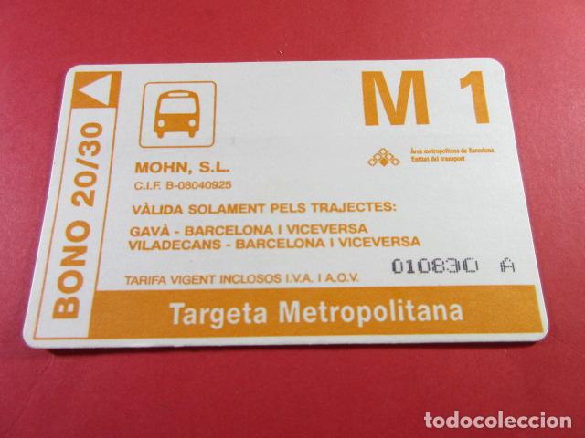 Collectionnisme Billets de transport: ref: TAR_AREA_CAT-01 - TODAS DIFERENTES - TARJETA MAGNETICAS - MOHN BONO 20/30 M1