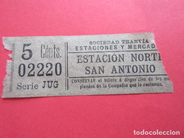 Coleccionismo Billetes de transporte: MADRID - TRANVIA SOCIEDAD ESTACIONES Y MERCADO VER TRAYECTO FOTO - CAPICUA 02220