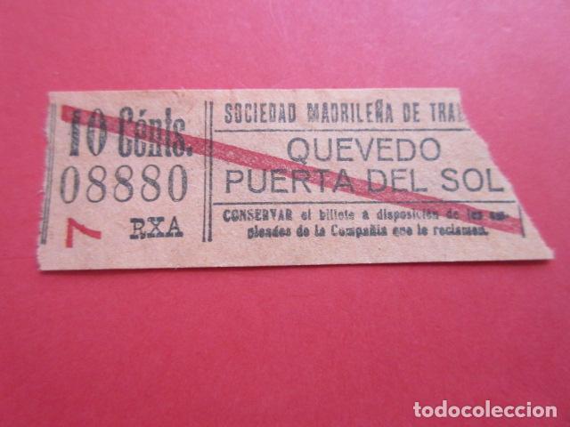 Coleccionismo Billetes de transporte: MADRID - TRANVIA SOCIEDAD MADRILE&Ntilde;A DE VER TRAYECTO FOTO - CAPICUA 08880