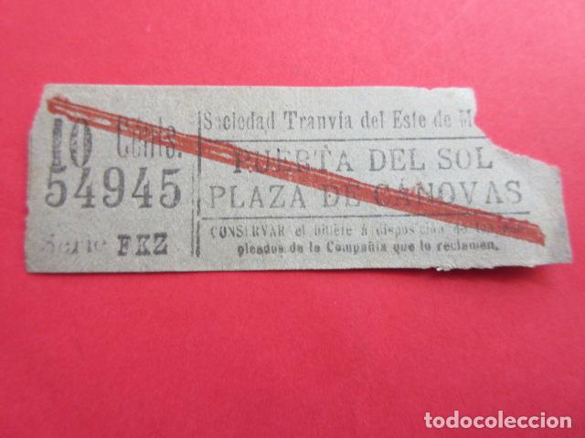 Coleccionismo Billetes de transporte: MADRID - TRANVIA DEL ESTE DE MADRID VER TRAYECTO FOTO - CAPICUA 54945