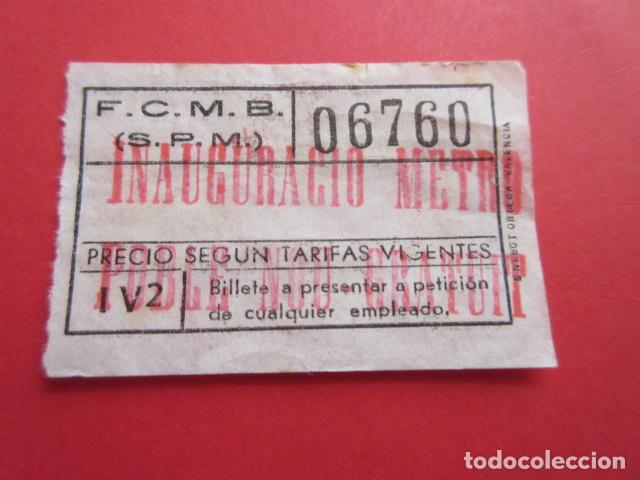 Coleccionismo Billetes de transporte: METRO BARCELONA CONMEMORATIVO INAUGURACION PARADA POBLE NOU - CAPICUA 06760
